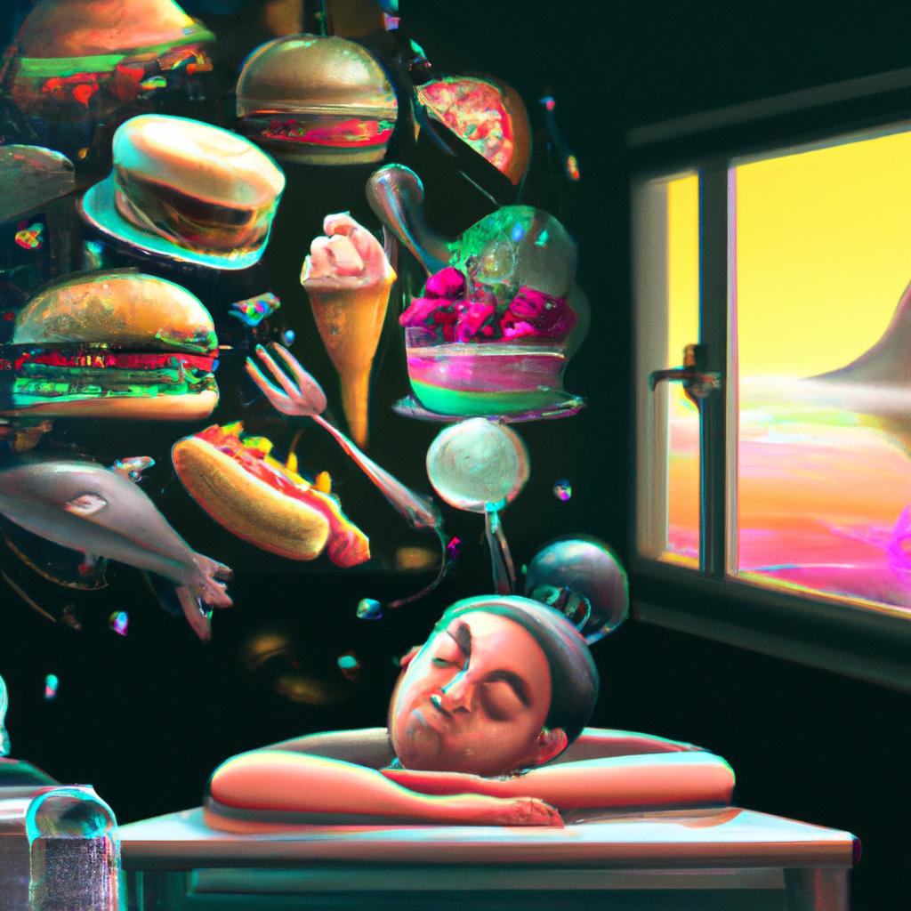 Imagem de capa do post "Descubra o Significado de Sonhar com Comida!" com um desenho digital