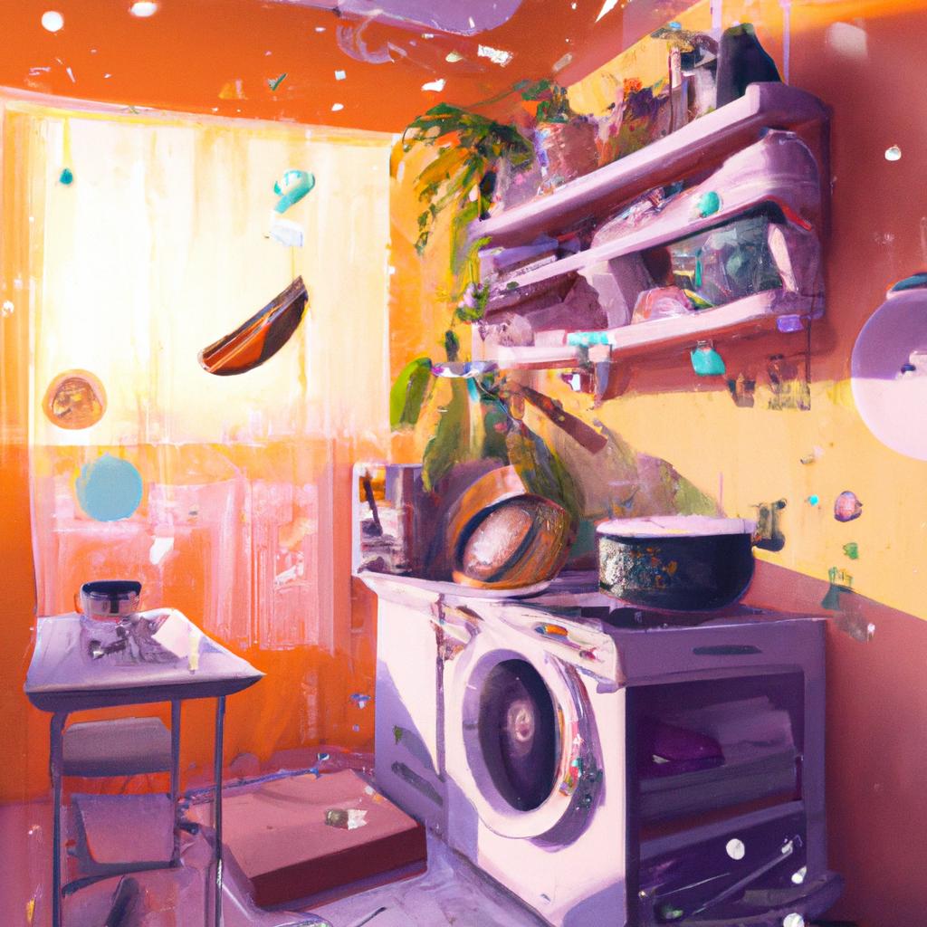 Imagem de capa do post "Descubra o Significado de Sonhar com Cozinha!" com um desenho digital
