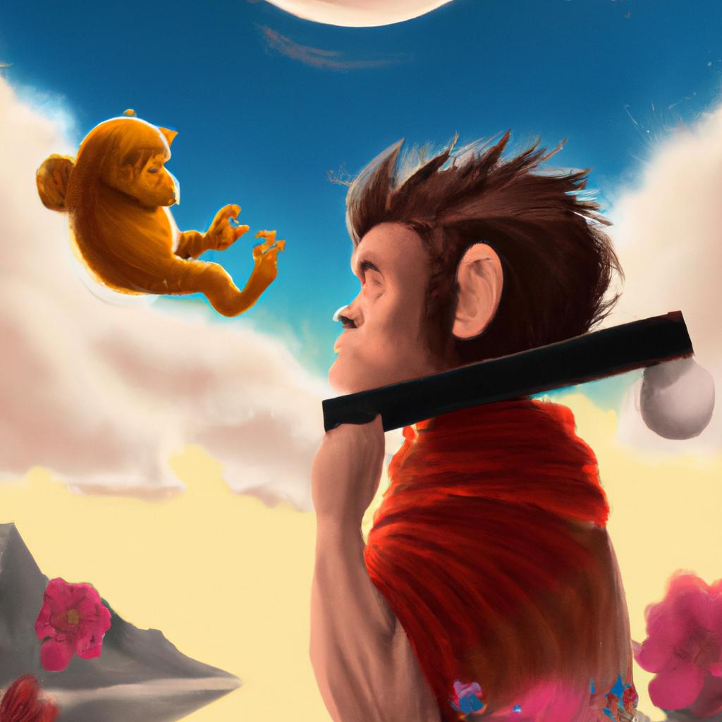 Imagem de capa do post "Descubra o Significado de Sonhar com Macaco!" com um desenho digital