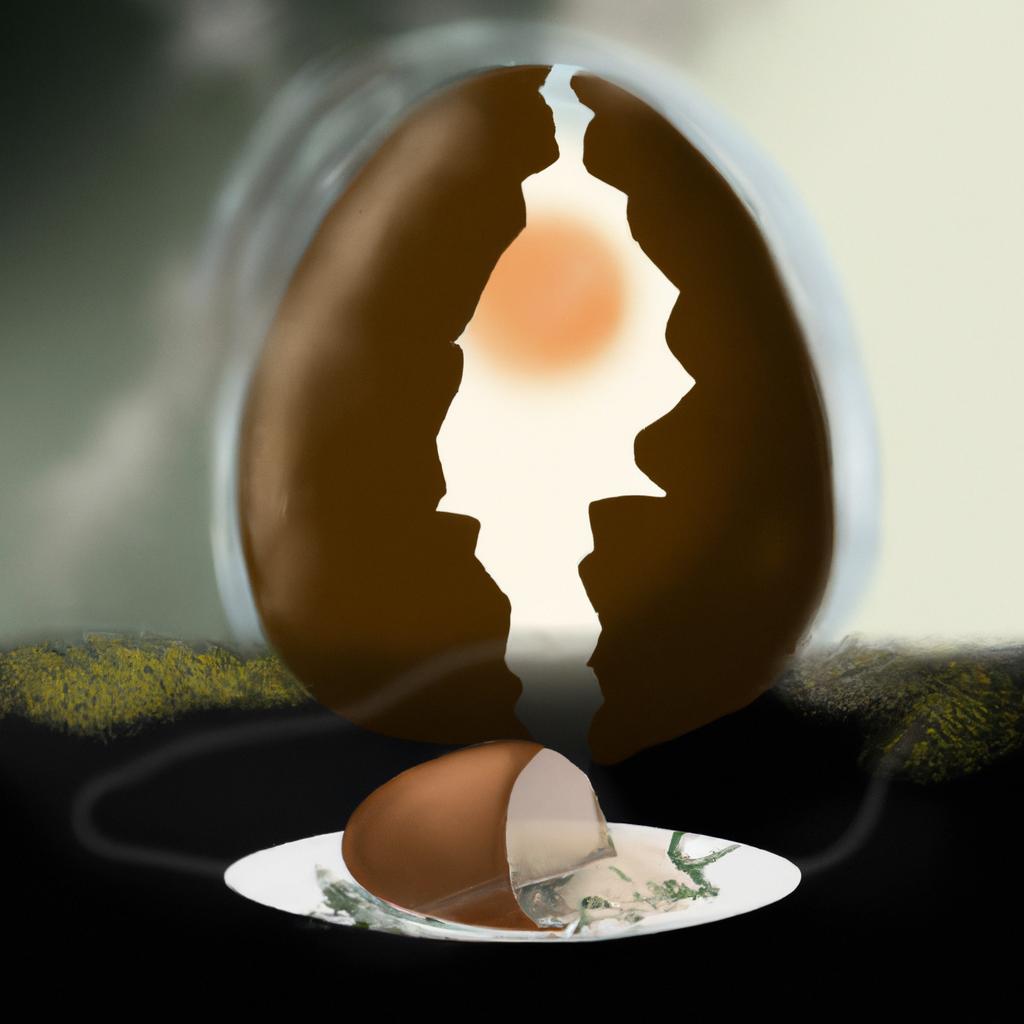 Imagem de capa do post "Descubra o Significado de Sonhar com Ovo Quebrado!" com um desenho digital