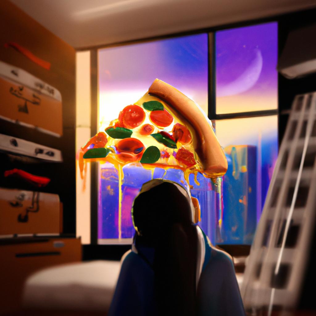 Imagem de capa do post "Significado de Sonhar com Pizza: O Que Isso Significa?" com um desenho digital
