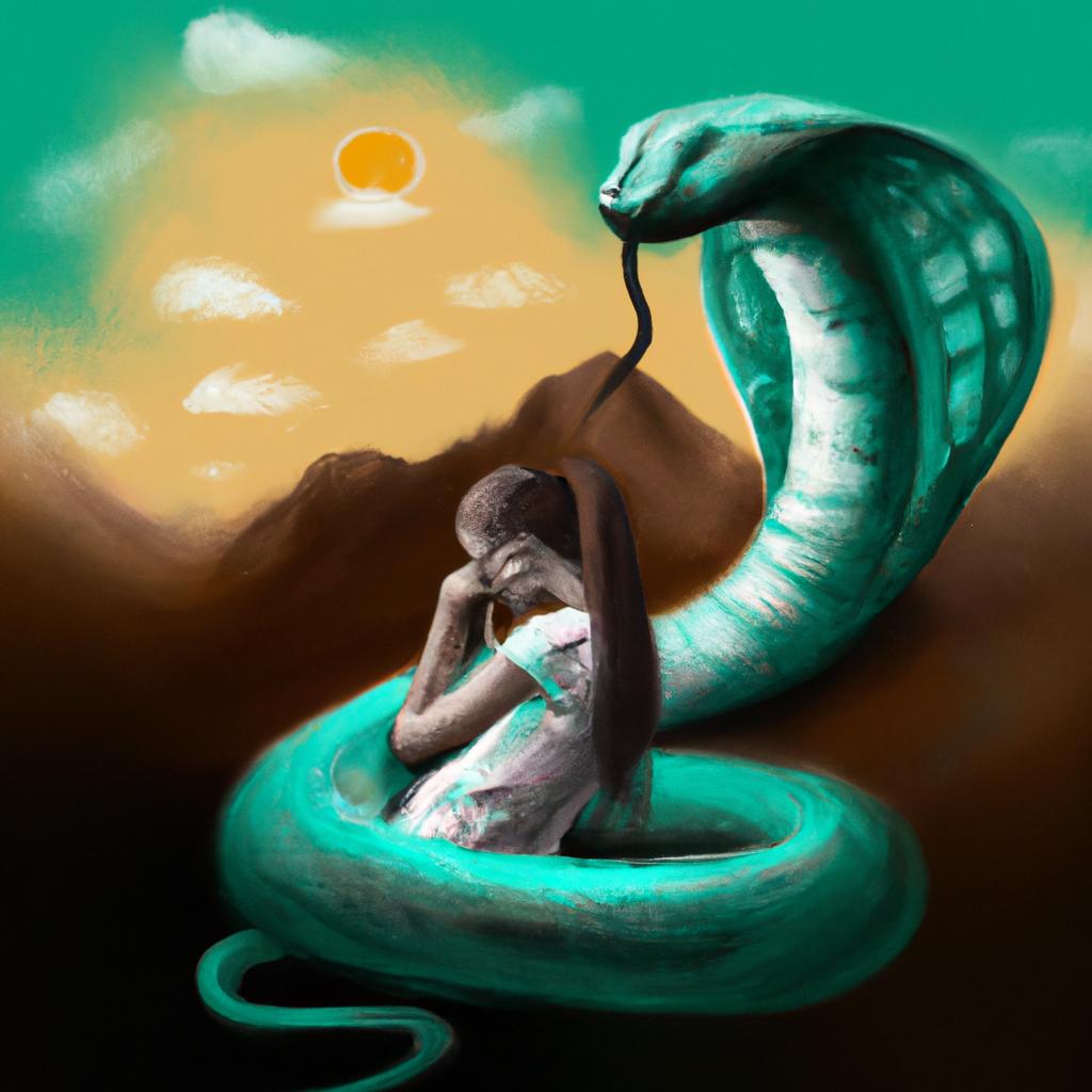 Imagem de capa do post "Descubra o Significado de Sonhar com Cobra: uma Visão Profunda" com um desenho digital