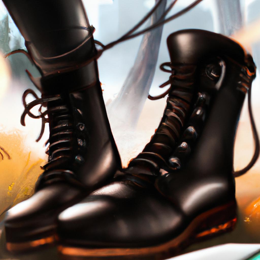 Imagem de capa do post "Descubra o Significado de Sonhar com Botas Pretas!" com um desenho digital