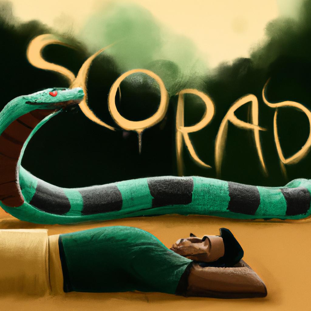 Imagem de capa do post "Descubra o Significado do Sonho com Cobra!" com um desenho digital