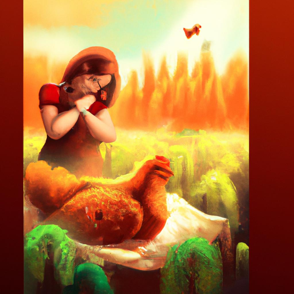 Imagem de capa do post "Sonhar com Galinha: Descubra o Significado Surpreendente!" com um desenho digital