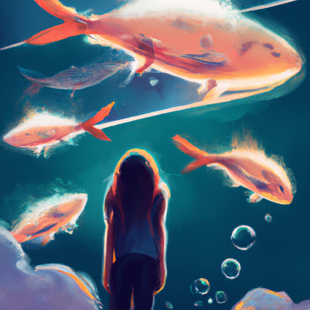 Imagem de capa do post "Sonhar com Peixe: Descubra o Significado Oculto!" com um desenho digital