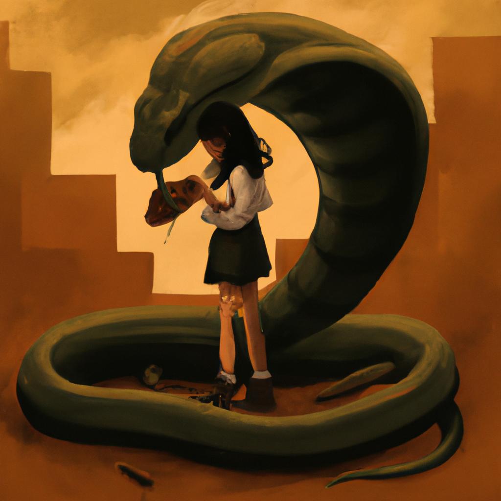Imagem de capa do post "Sonhar Cobra Comendo Cobra: Descubra o Significado Real!" com um desenho digital