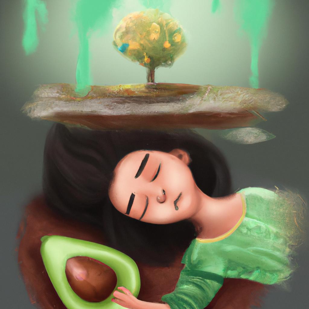 Imagem de capa do post "Descubra o Significado de Sonhar com Abacate no Chão!" com um desenho digital