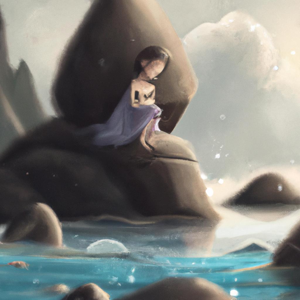 Imagem de capa do post Sonhar com Água e Pedra: O Que Significa? com um desenho digital