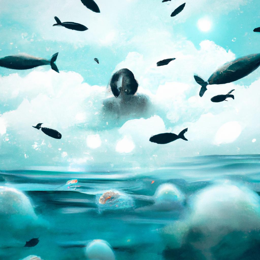 Imagem de capa do post "Sonhar com Água Limpa do Mar: Entenda o Significado!" com um desenho digital