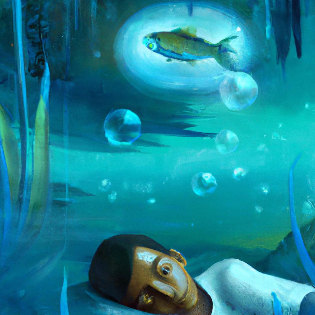 Imagem de capa do post "Descubra o Significado de Sonhar com Água Limpa e Peixe Vivo!" com um desenho digital