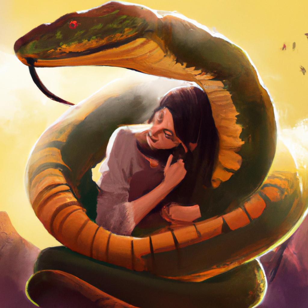 Imagem de capa do post "Sonhar Com Alguém Segurando Uma Cobra: Descubra o Significado!" com um desenho digital