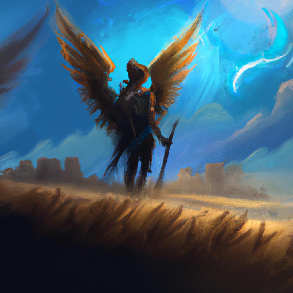 Imagem de capa do post "Descubra o Significado de Sonhar com Arcanjo Miguel!" com um desenho digital
