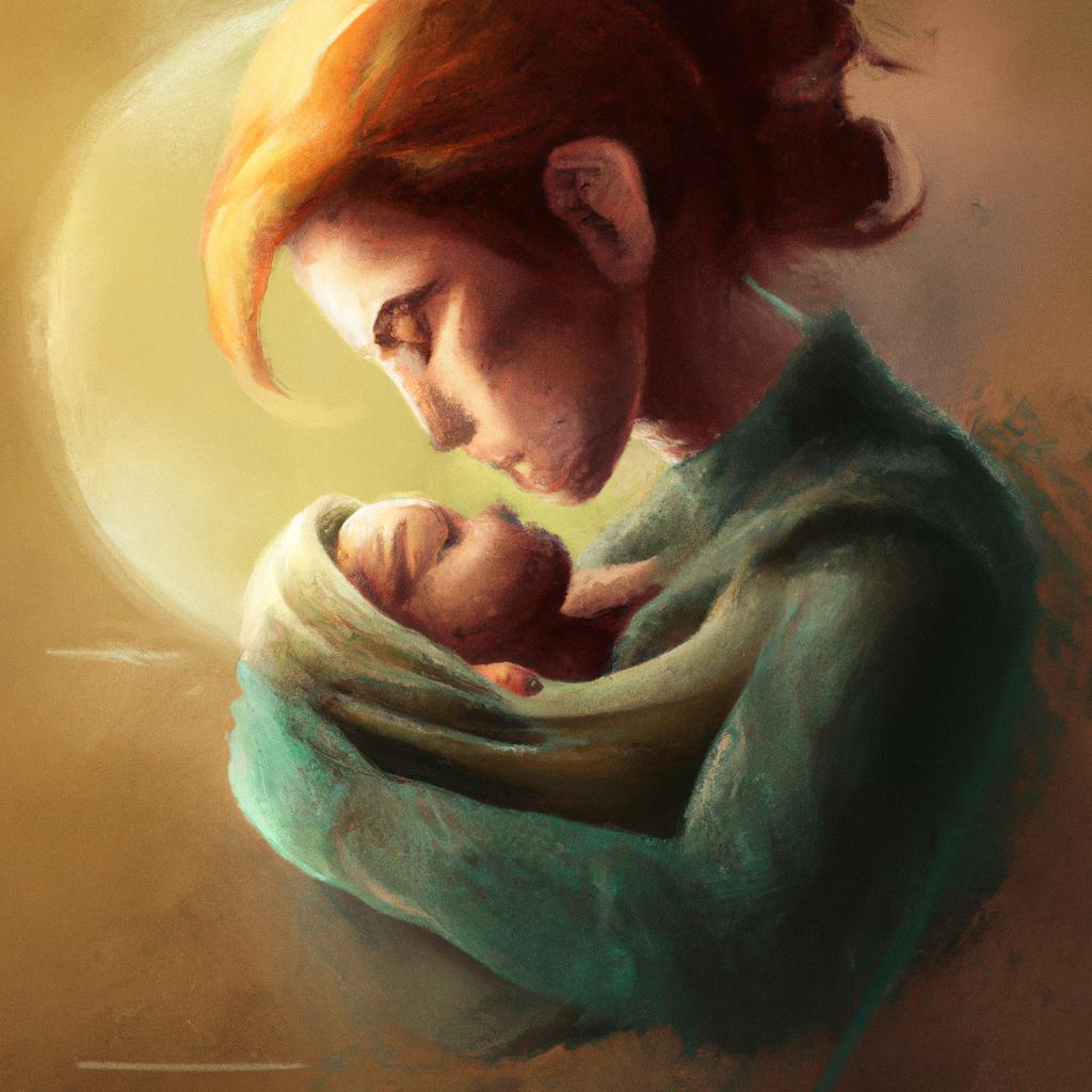 Imagem de capa do post "Descubra o Significado de Sonhar com Bebê no Colo!" com um desenho digital