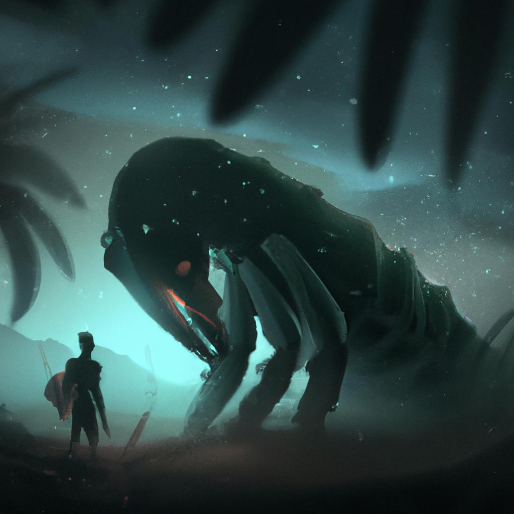 Imagem de capa do post "Descubra o Significado de Sonhar com Bicho Estranho Preto!" com um desenho digital