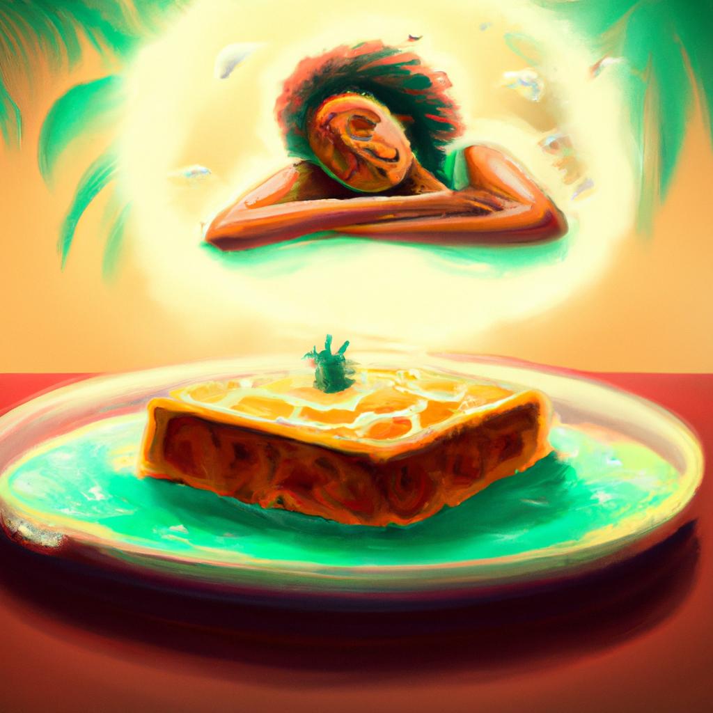Imagem de capa do post "Sonhar com Bolo de Abacaxi: Descubra o seu Significado!" com um desenho digital