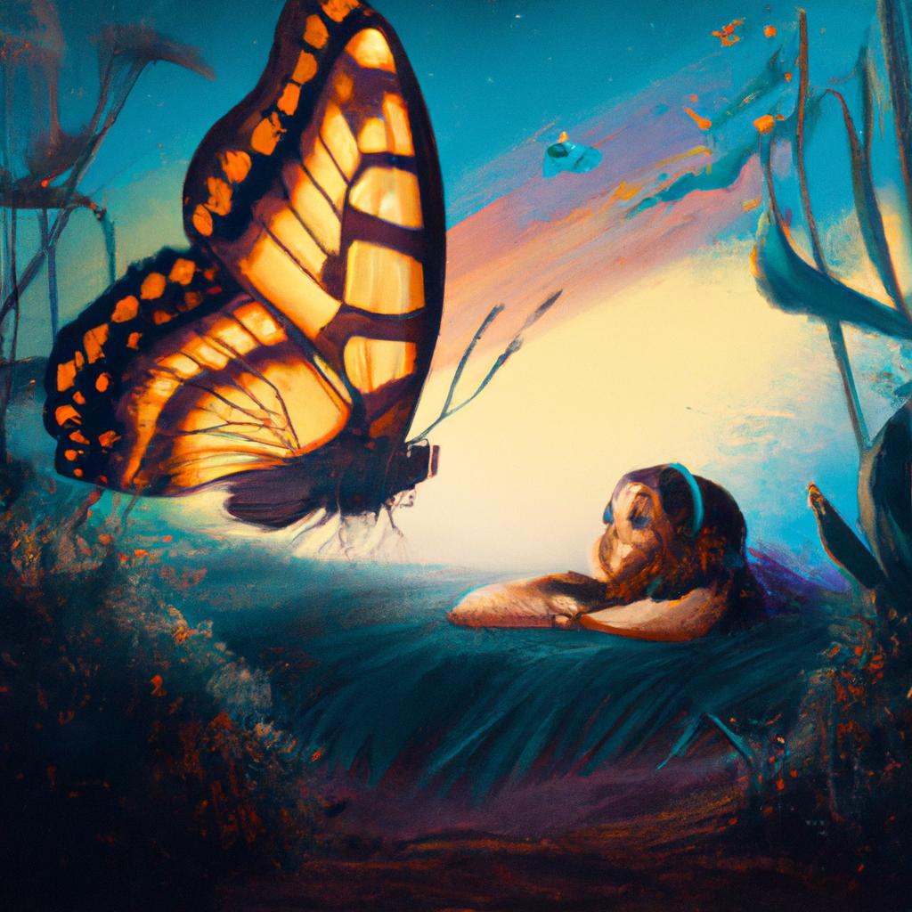 Imagem de capa do post "Descubra o que Significa Sonhar com Borboleta Gigante!" com um desenho digital