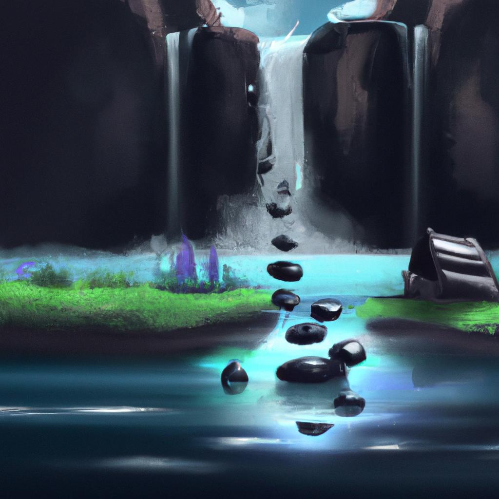 Imagem de capa do post "Descubra o Significado quando Sonhar com Cachoeira e Pedras!" com um desenho digital
