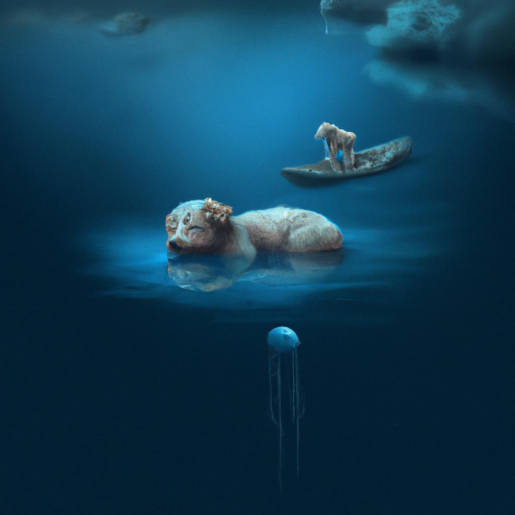Imagem de capa do post "Sonhar com Cachorro Afogando: Descubra o Significado!" com um desenho digital