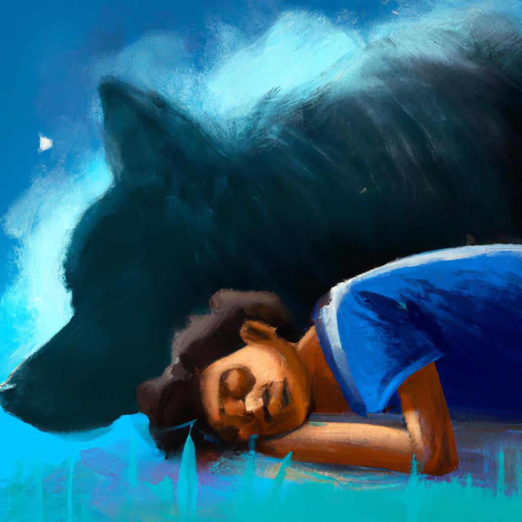 Imagem de capa do post "Sonhar com Cachorro Grande e Preto: Descubra o Significado!" com um desenho digital