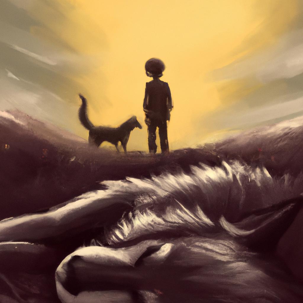Imagem de capa do post "O Significado de Sonhar com Cachorro Grande Manso: Surpreenda-se!" com um desenho digital