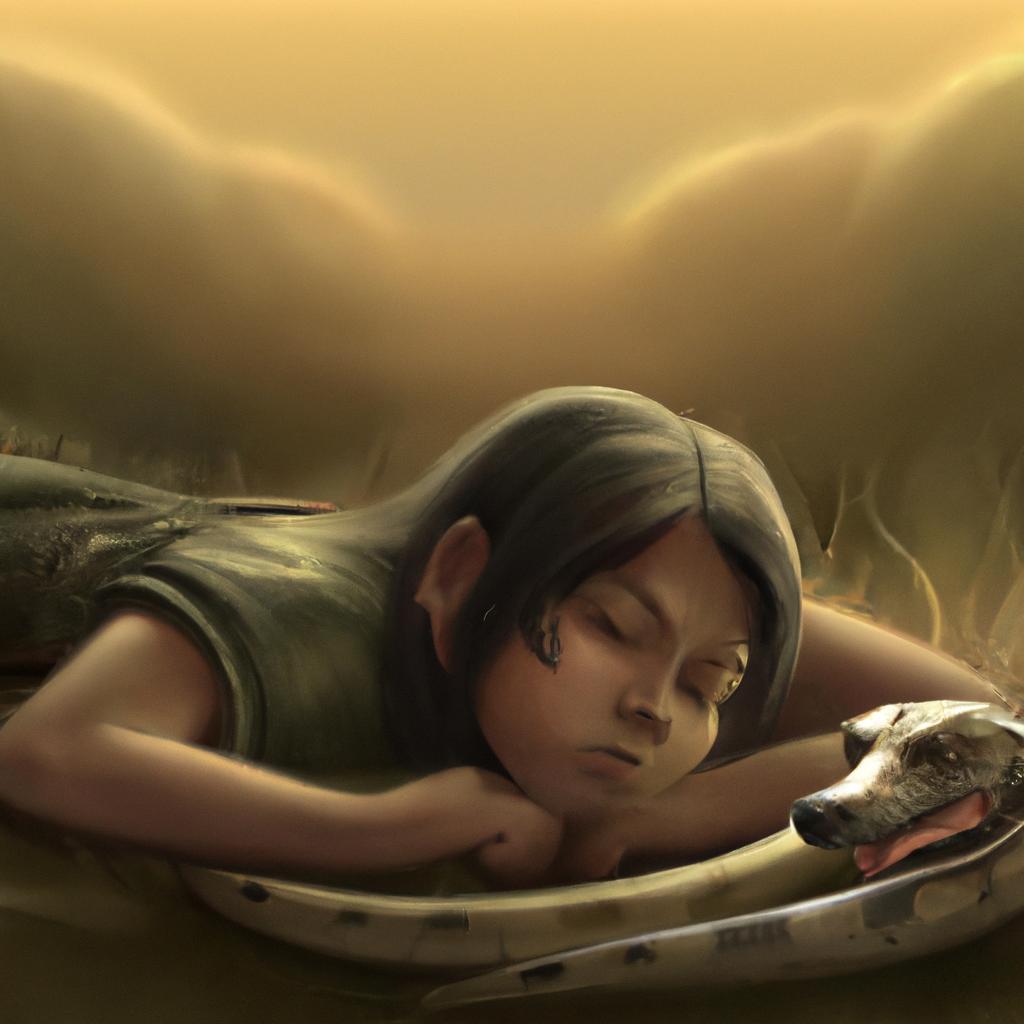 Imagem de capa do post "Sonhar com Cachorro Matando Cobra: Descubra o Significado!" com um desenho digital