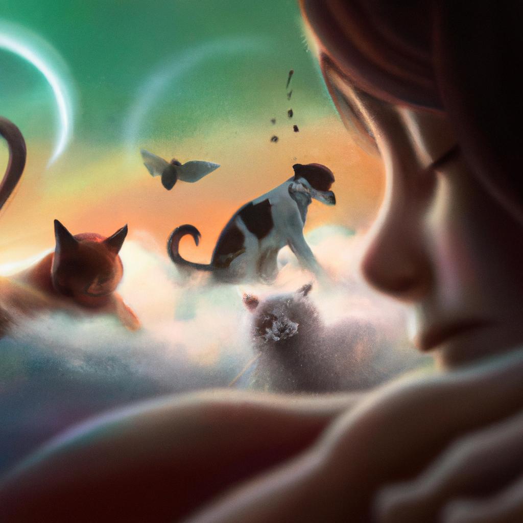 Imagem de capa do post "Descubra o Significado de Sonhar com Cachorros e Gatos Juntos!" com um desenho digital