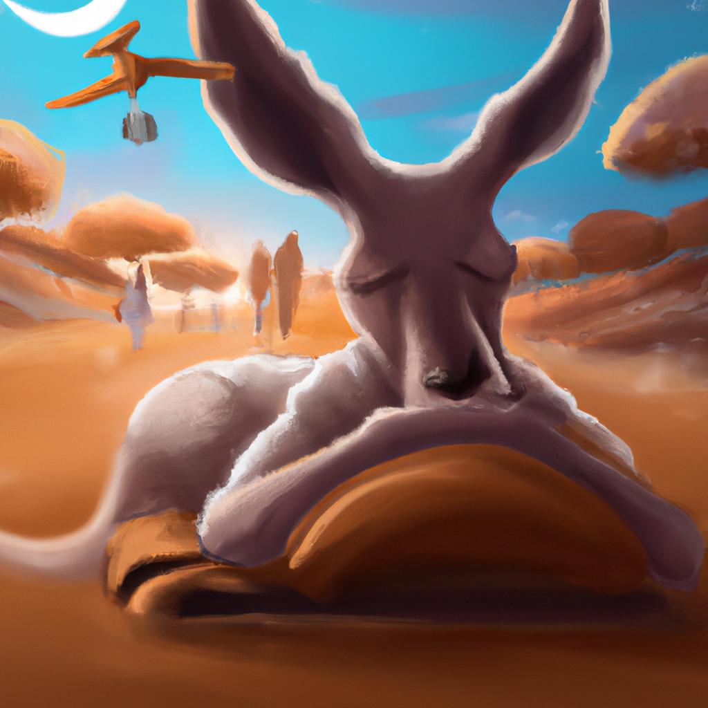Imagem de capa do post "Descubra o Significado de Sonhar com Canguru!" com um desenho digital