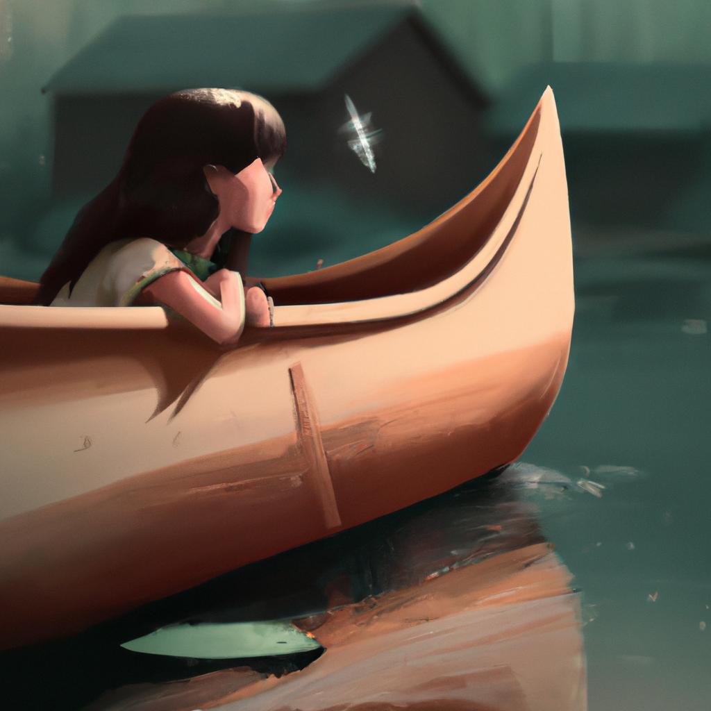 Imagem de capa do post "Descubra o Que Significa Sonhar com Canoa Alagando!" com um desenho digital