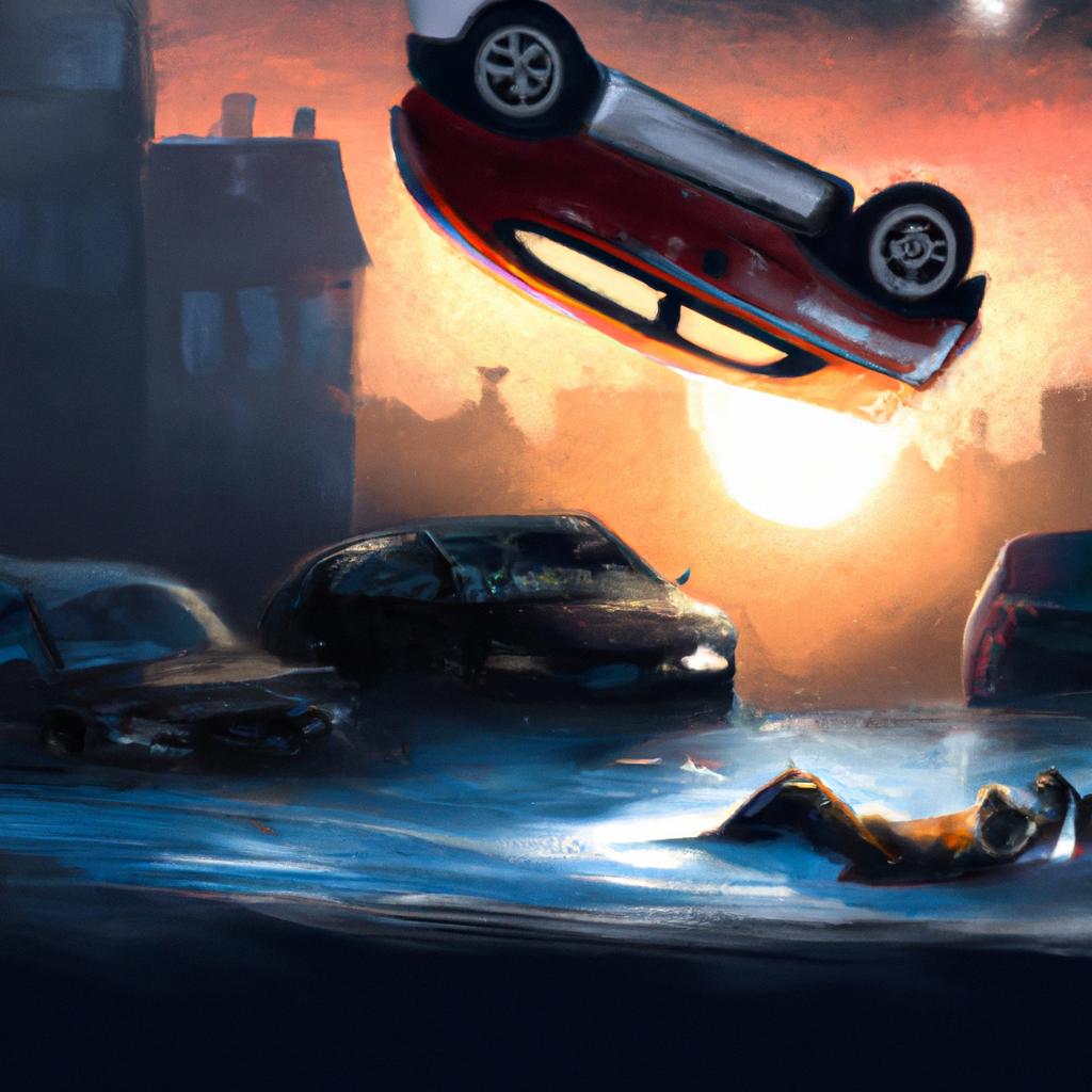 Imagem de capa do post "Sonhar com Capotamento de Carros: O Que Significa?" com um desenho digital