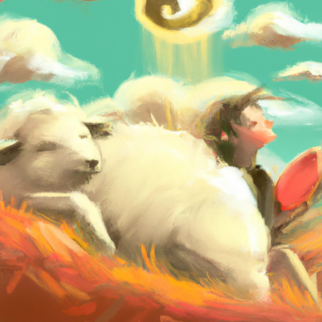 Imagem de capa do post "Descubra o Significado de Sonhar com Carneiro Branco!" com um desenho digital