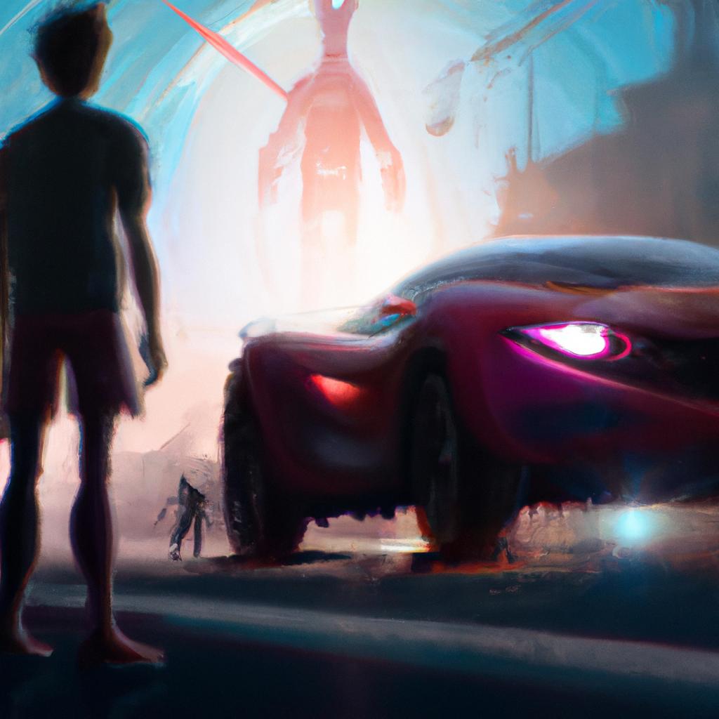 Imagem de capa do post "Descubra o Significado de Sonhar com Carro Correndo Muito!" com um desenho digital