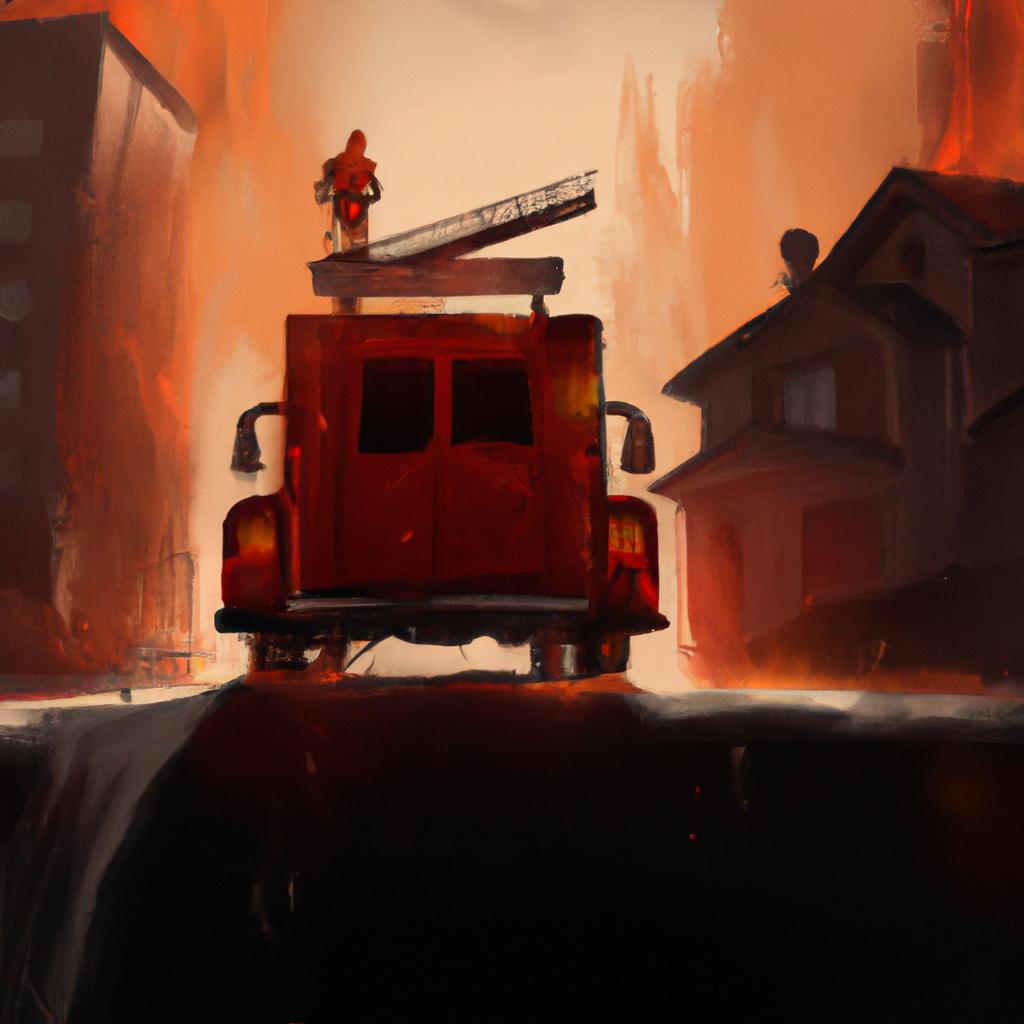 Imagem de capa do post "Descubra o que Significa Sonhar com Carro de Bombeiro!" com um desenho digital