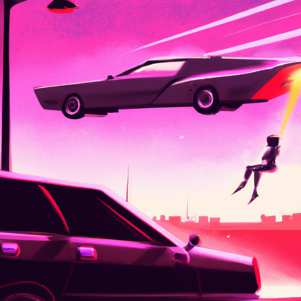 Imagem de capa do post "Descubra o que Significa Sonhar com Carro Voando!" com um desenho digital