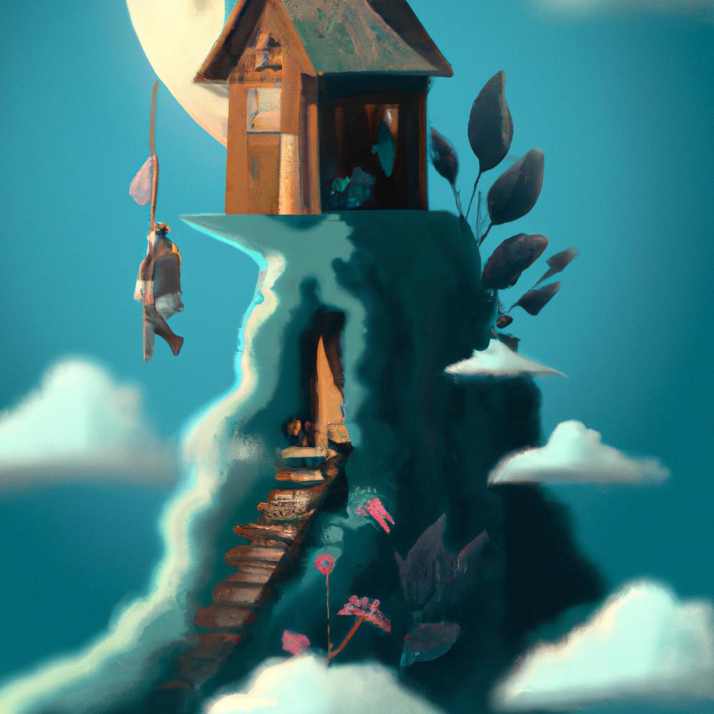Imagem de capa do post "Descubra o Significado do Sonho com Casa Alta!" com um desenho digital