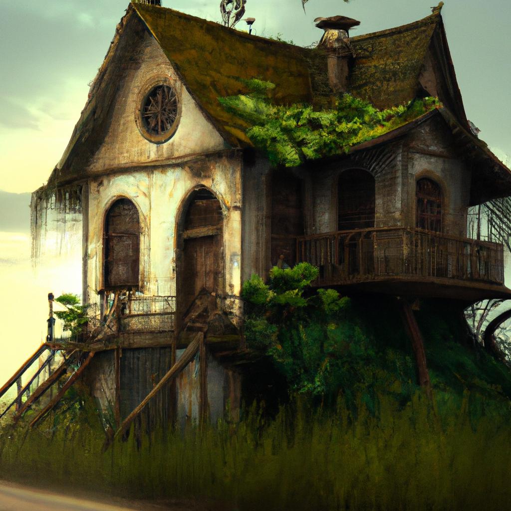 Imagem de capa do post "Sonhar com Casa Velha Abandonada: Descubra Seu Significado!" com um desenho digital