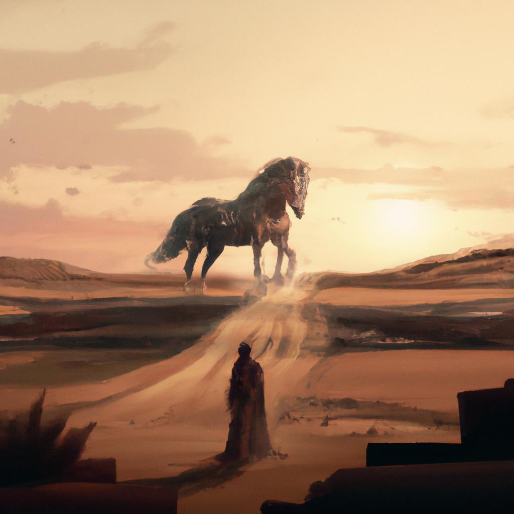 Imagem de capa do post "Descubra o Significado de Sonhar com Cavalo Correndo!" com um desenho digital