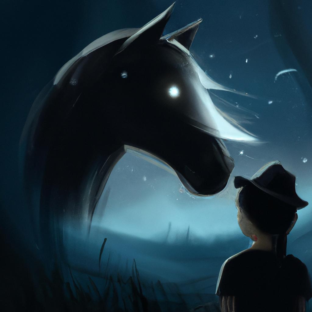 Imagem de capa do post "Descubra o Significado Quando Sonhar com Cavalo Escuro". com um desenho digital