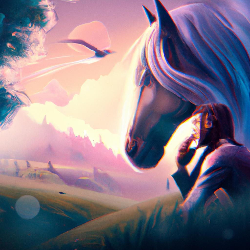 Imagem de capa do post "Descubra o que Significa Sonhar com Cavalo Grande!" com um desenho digital