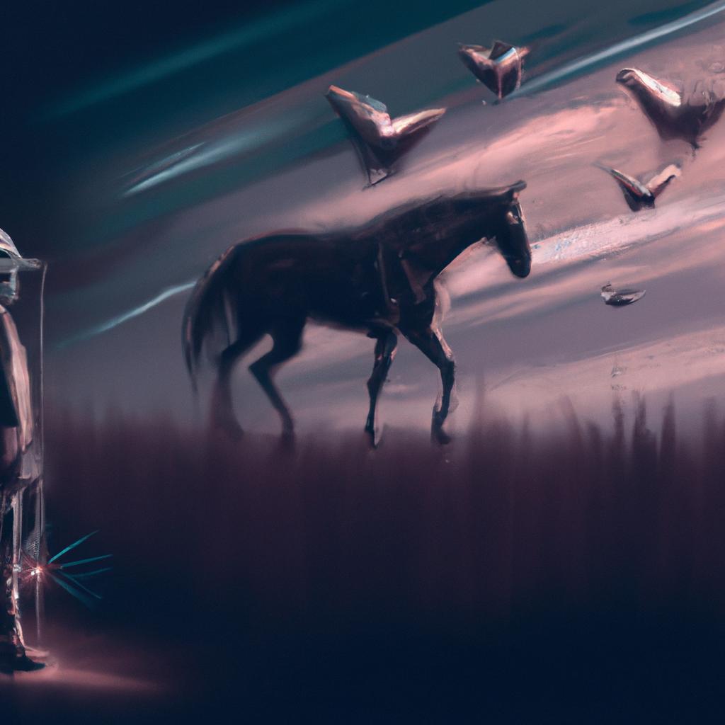 Imagem de capa do post "Sonhar com Cavalo: Descubra O Que Significa!" com um desenho digital