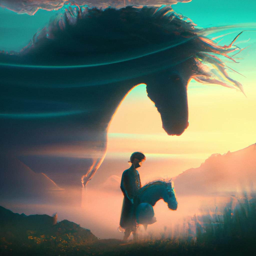 Imagem de capa do post "Sonhando com Cavalo: Descubra os Significados de Seus Sonhos!" com um desenho digital