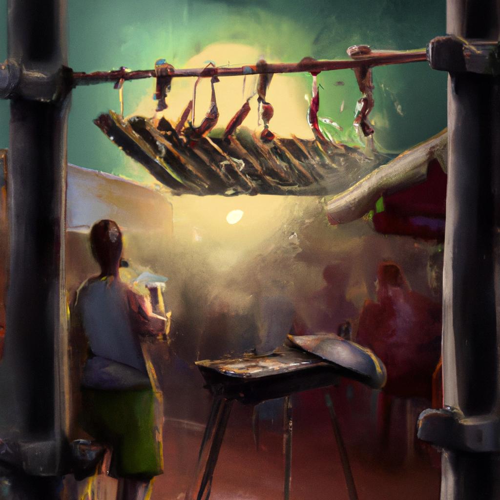 Imagem de capa do post "Descubra o Significado de Sonhar com Churrasco no Espeto!" com um desenho digital