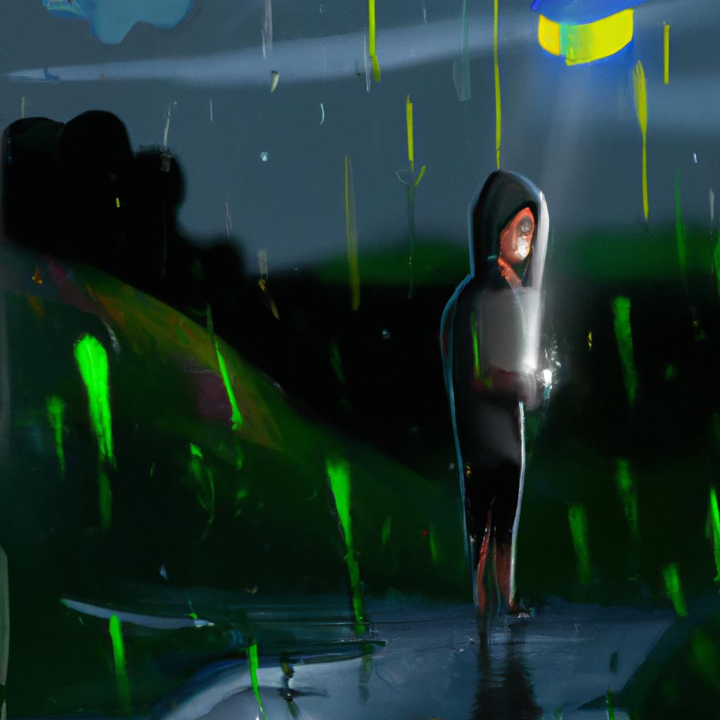 Imagem de capa do post "Descubra o que Significa Sonhar com Chuva Forte a Noite!" com um desenho digital