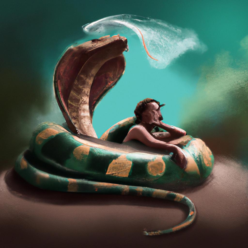 Imagem de capa do post "Descubra o Significado de Sonhar com Cobra Cascavel Balancando o Chocalho!" com um desenho digital