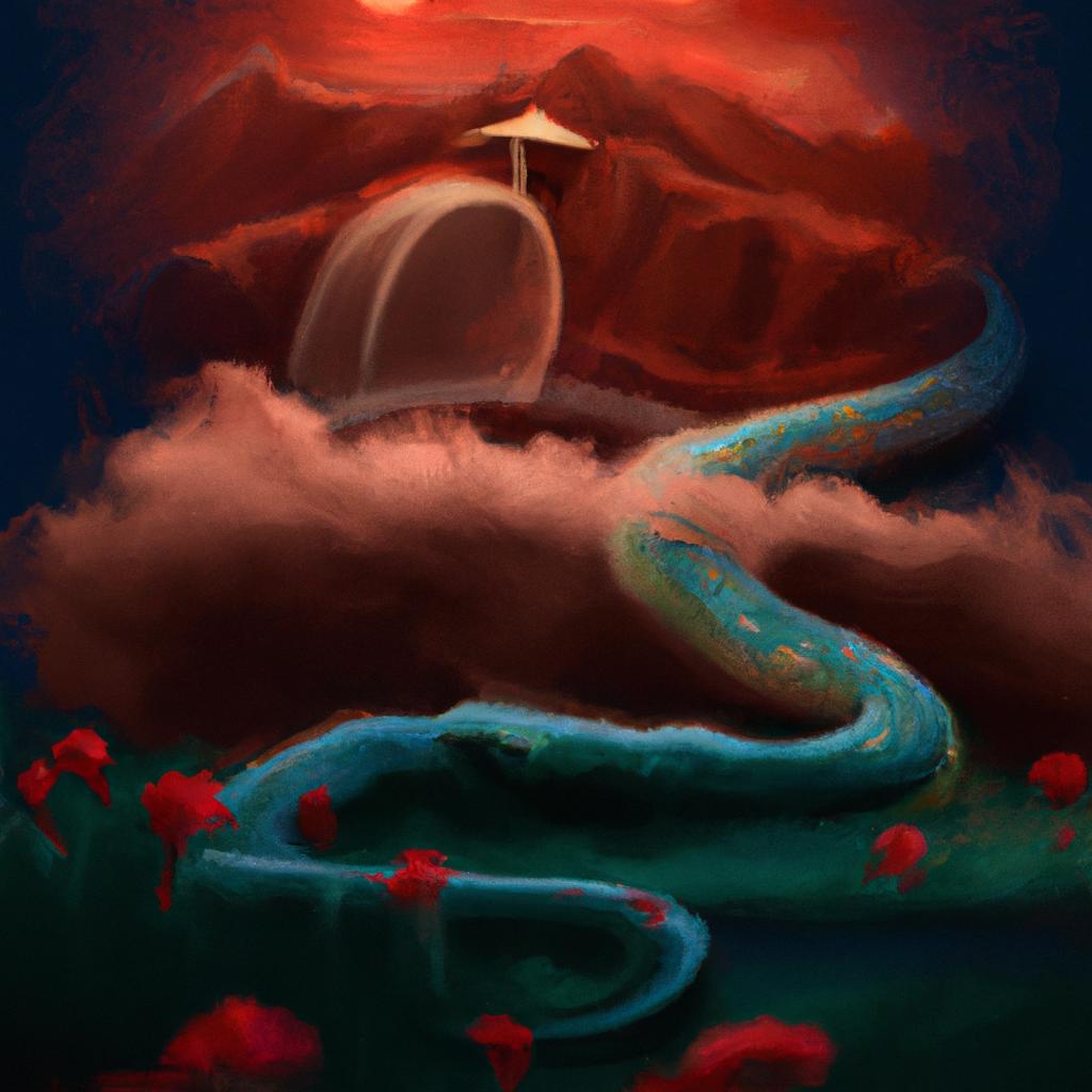 Imagem de capa do post "Descubra o Significado de Sonhar com Cobra Coral Grande!" com um desenho digital
