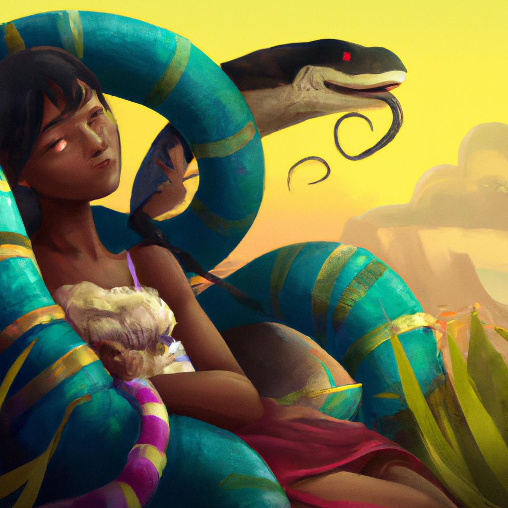 Imagem de capa do post "Descubra o que Significa Sonhar com Cobra Coral Me Picando" com um desenho digital