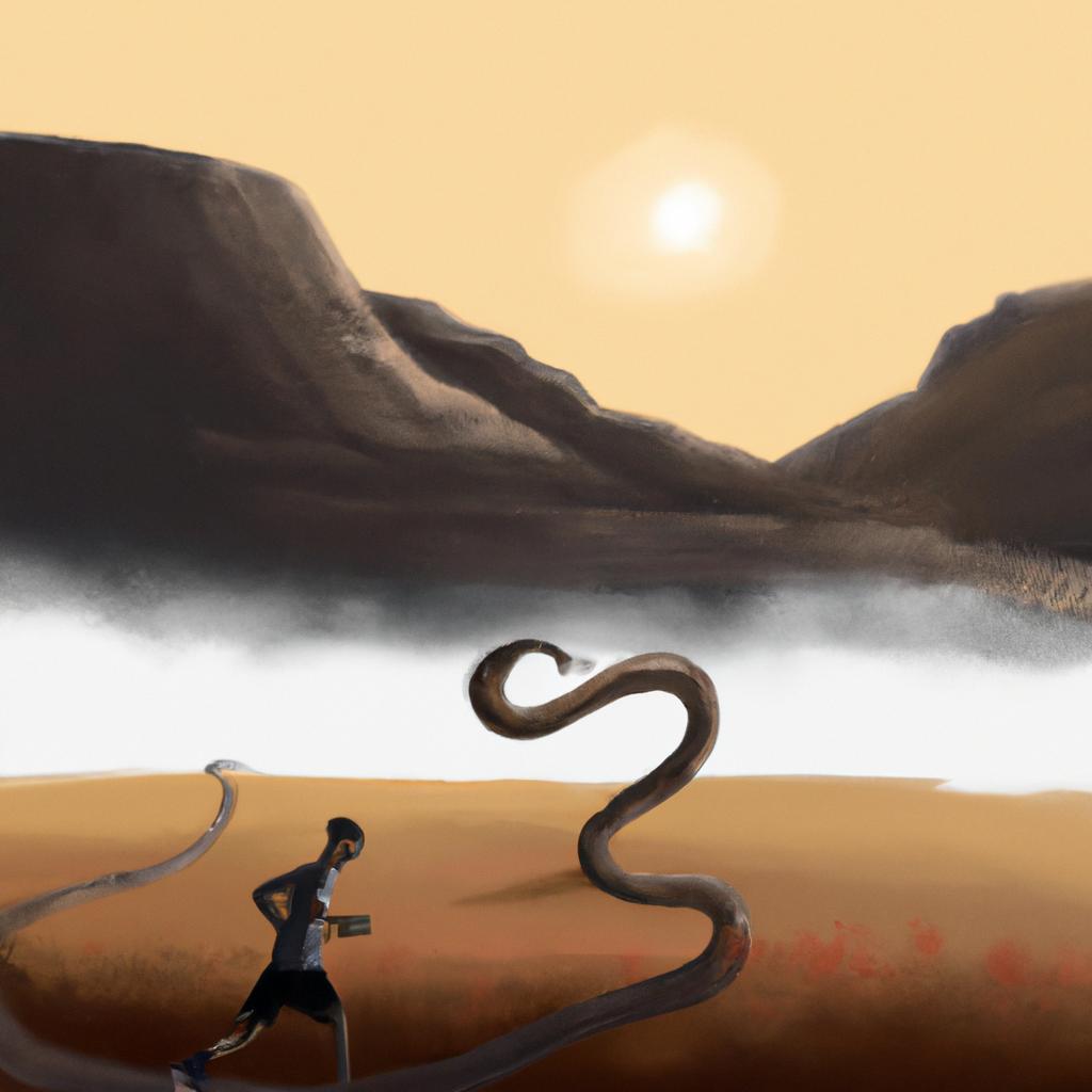 Imagem de capa do post "Cobra Correndo Atrás? Descubra o Significado do Sonho!" com um desenho digital