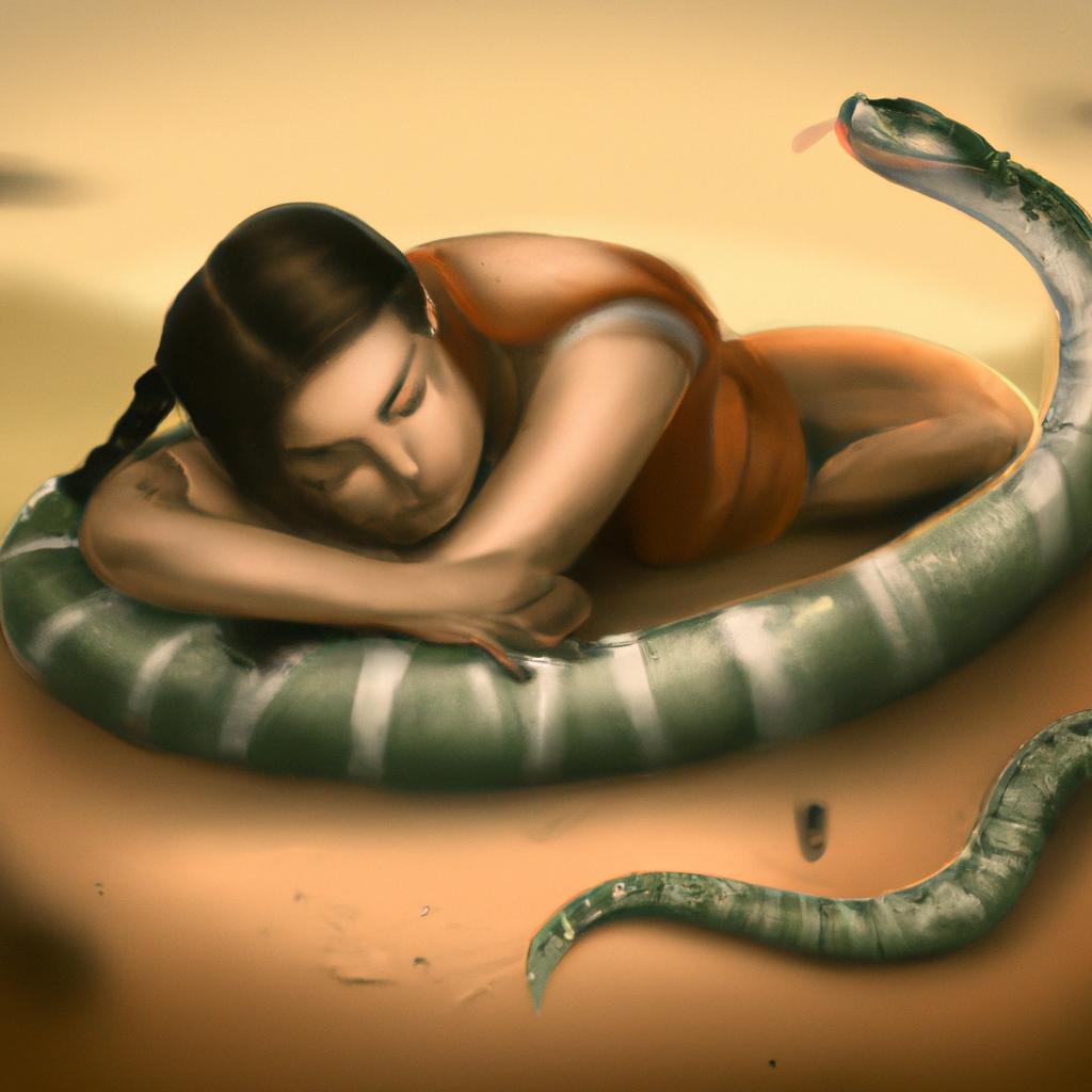 Imagem de capa do post "Descubra o Significado de Sonhar com Cobra Enrolada no Cachorro!" com um desenho digital