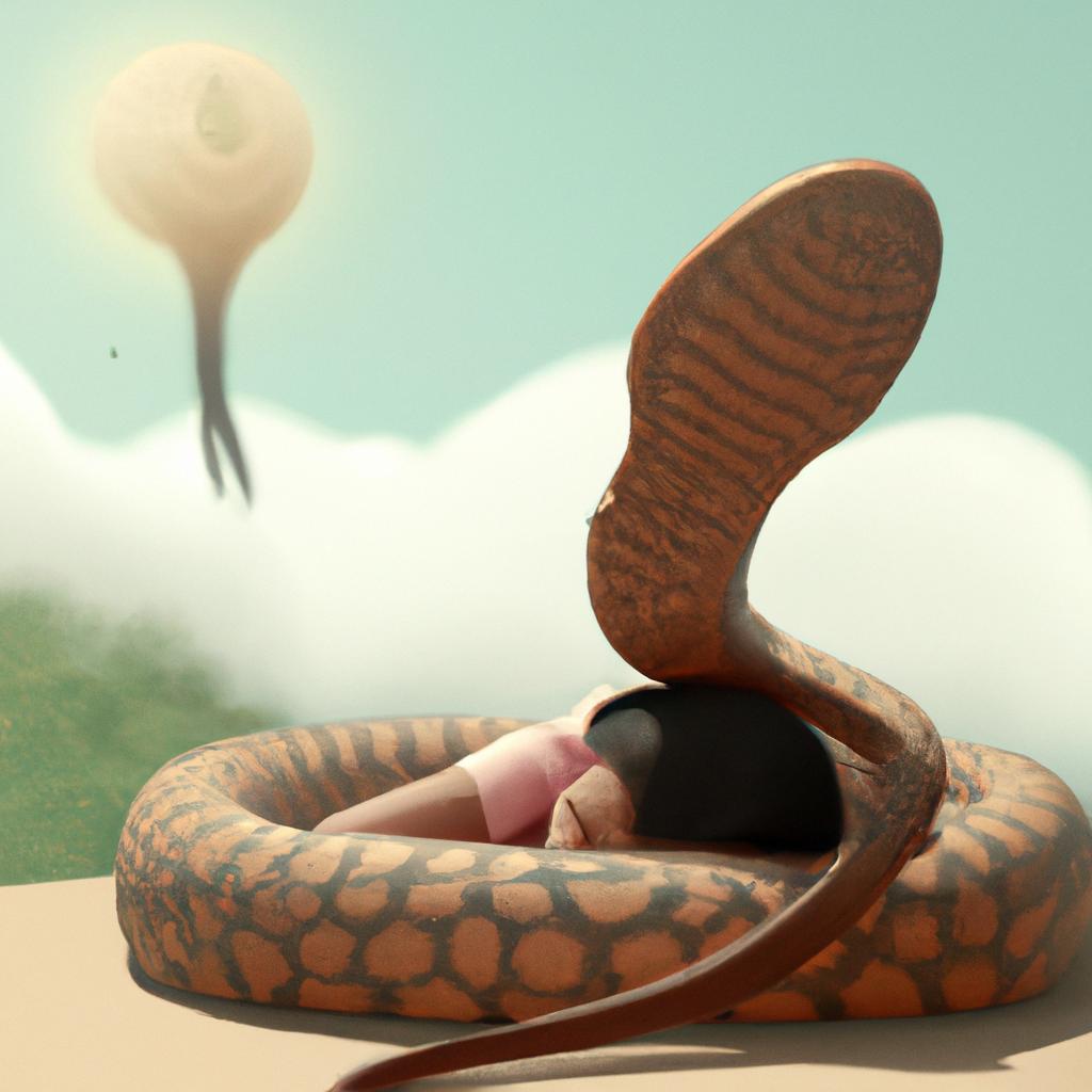 Imagem de capa do post "Descubra o Significado de Sonhar com Cobra Enrolada no Pé!" com um desenho digital