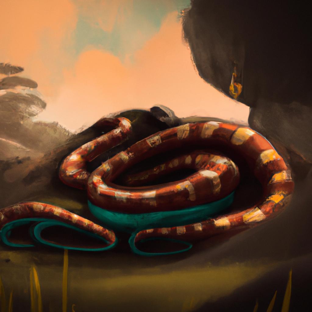 Imagem de capa do post "Descubra o que Significa Sonhar com Cobra Grande Enrolada!" com um desenho digital